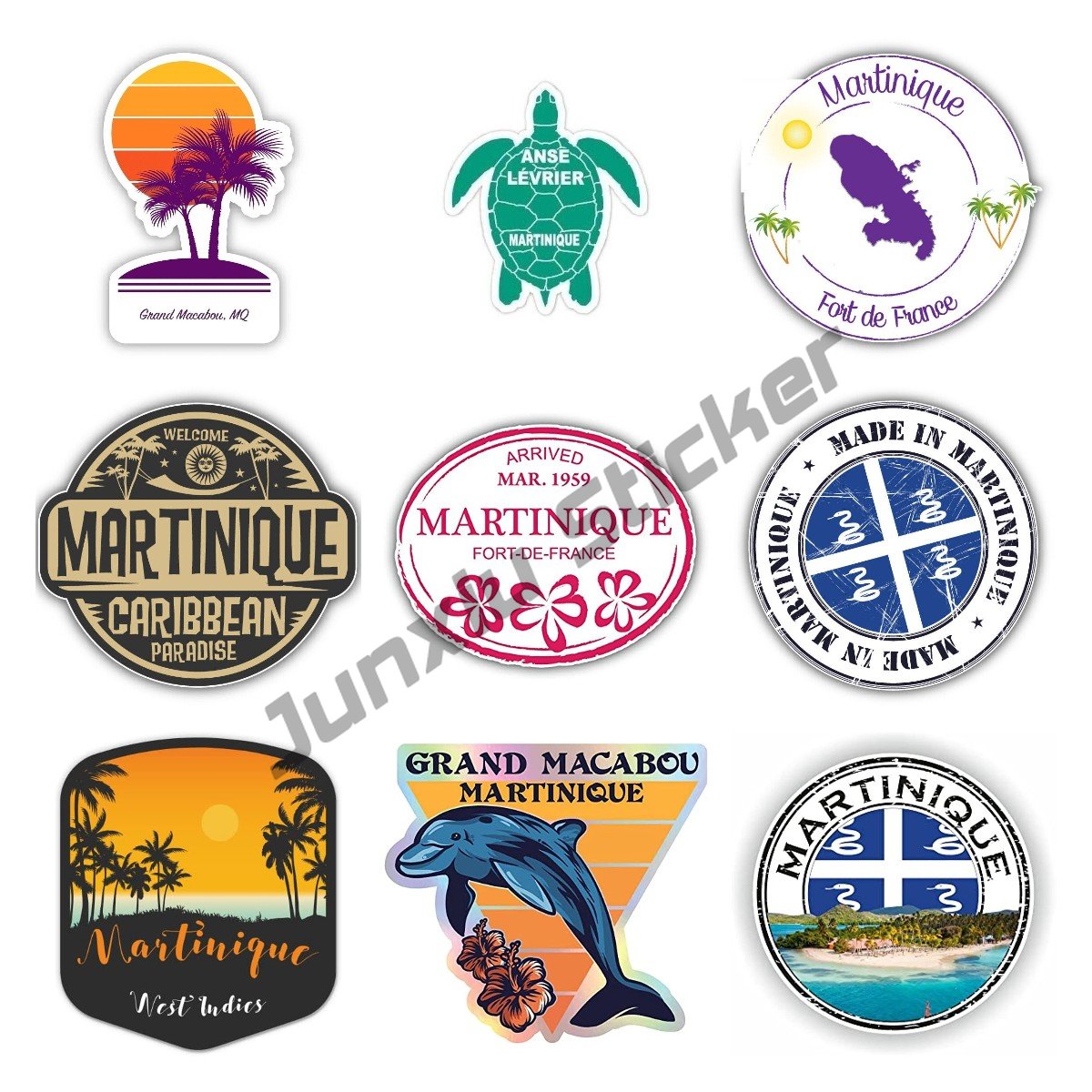Laptop Accessories World - Martinique Frankfurt Stamps Car Bumper Sticker