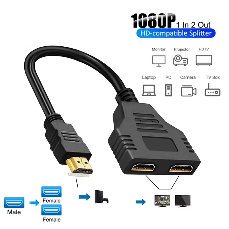 1080P 1 In 2 Out HDMI-compatib - Xbox Laptop Accessories ulasan dan harga