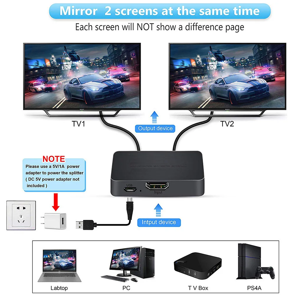 MZX 4K HDTV Switch 1x2 Splitte - Xbox Laptop Accessories ulasan dan harga