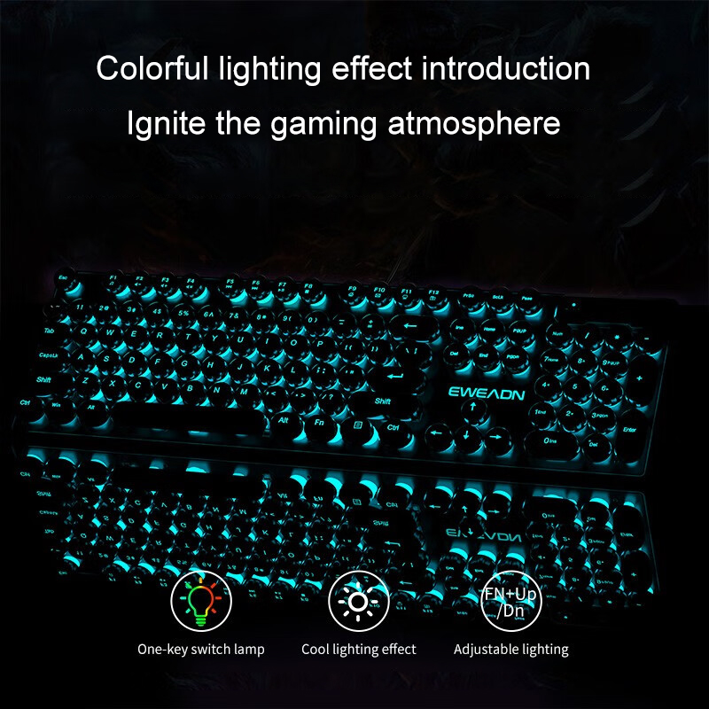 EWEADN Typewriter Gaming Keybo - Laptop Extra Accessories ulasan dan harga