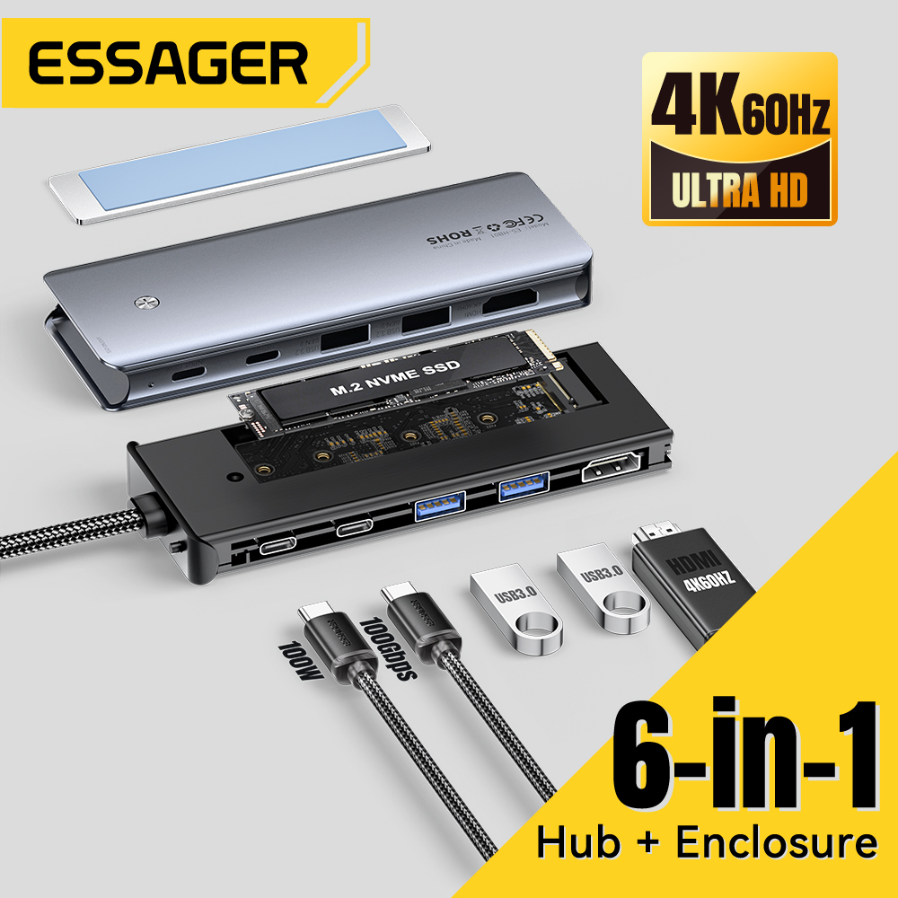 Essager USB C Hub With M.2 SSD - Usb C Docking Hub ulasan dan harga